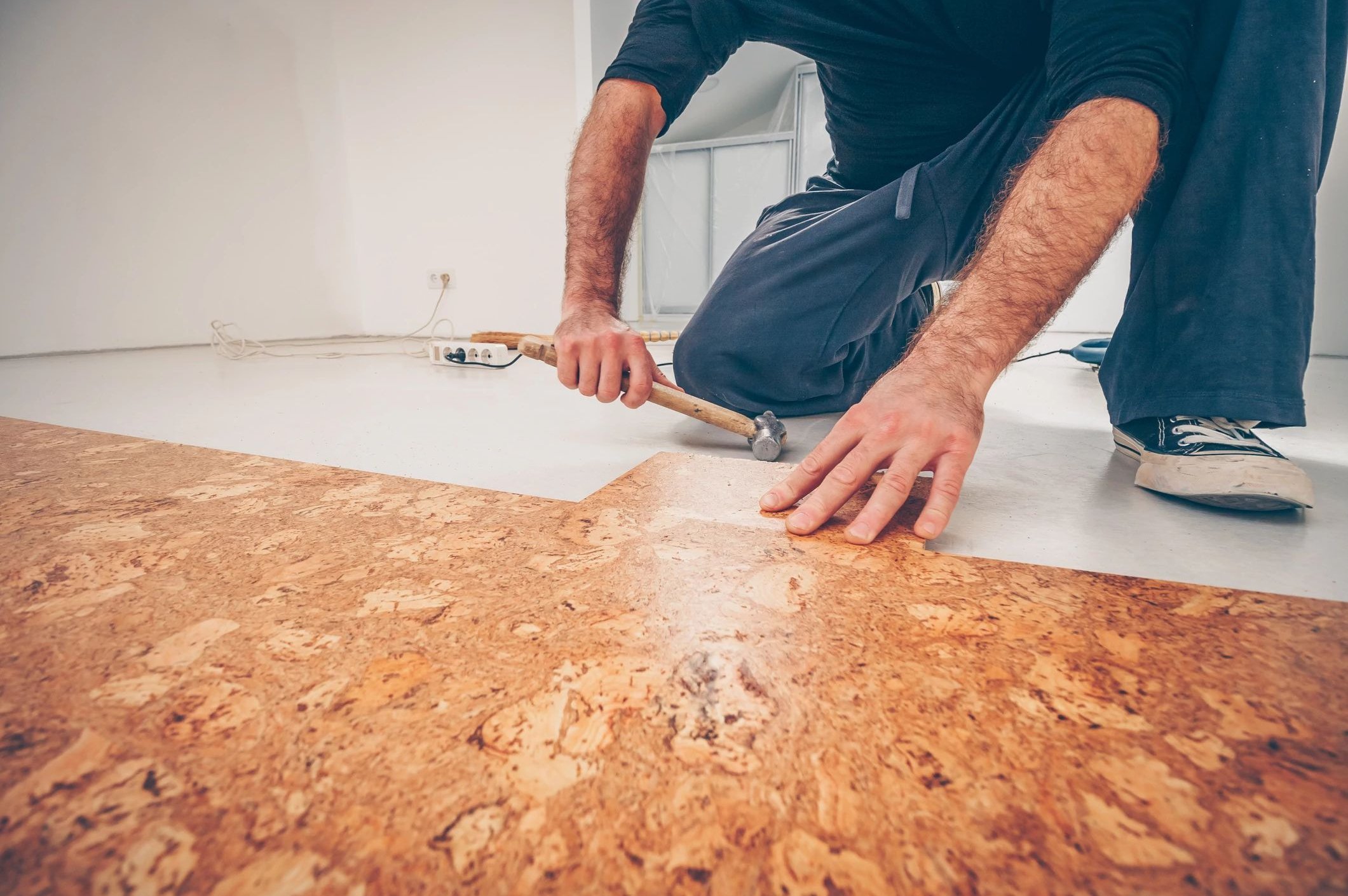 Cork flooring installation