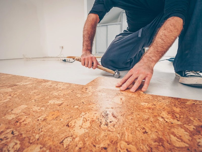 Cork flooring installation